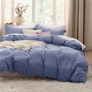 Blue Duvet Cover Queen Size - Soft Prewashed Queen Duvet Cover Set 3 Pieces